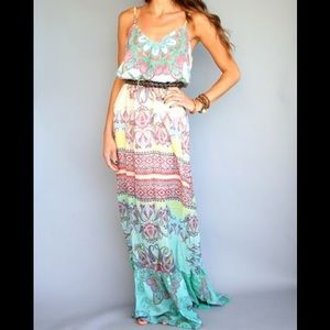 GYPSY05 Venus Maxi Dress Boho Pink Floral S NWT
